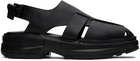 Solid Homme Black Leather Sandals