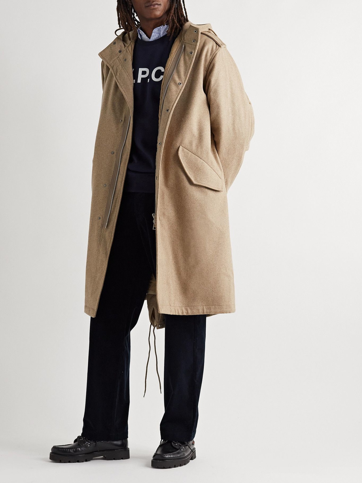 A.P.C Suzanne Koller コート A.P.C. - Suzanne Koller Wool-Blend Felt Hooded Parka