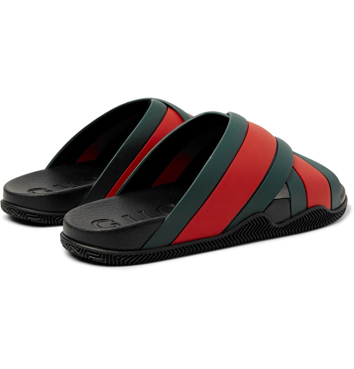 Gucci striped clearance rubber slides