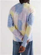 A.P.C. - Logo-Print Tie-Dyed Cotton-Jersey Sweatshirt - Blue