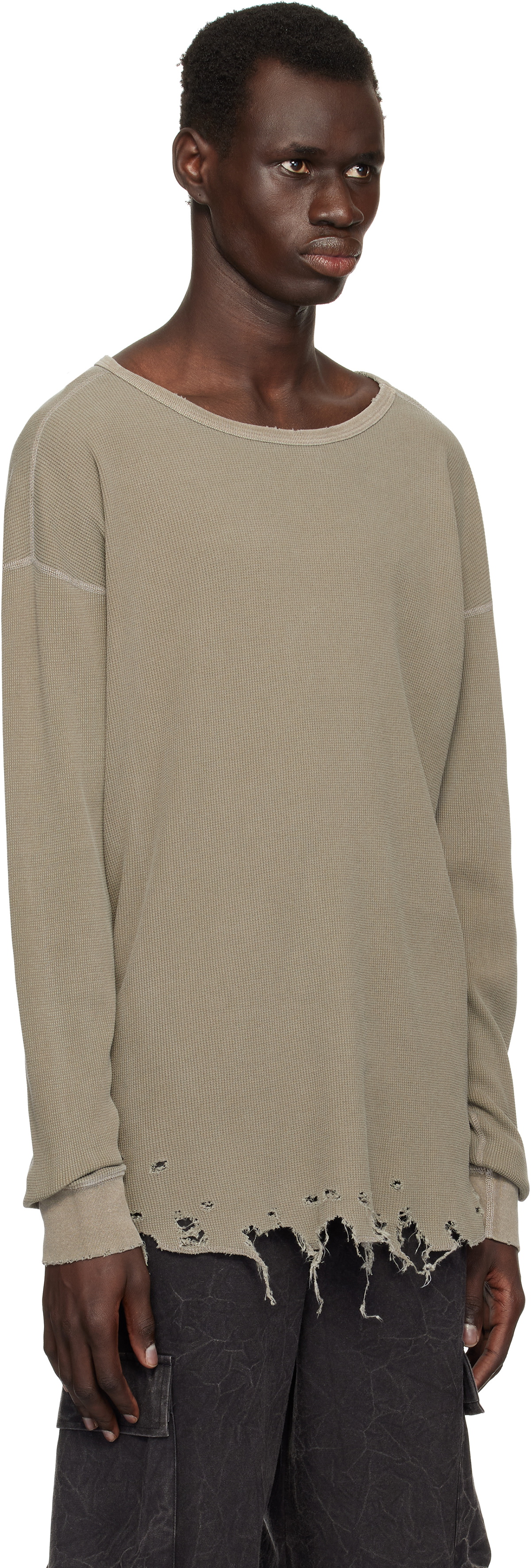 John Elliott Khaki Folsom Thermal T-shirt