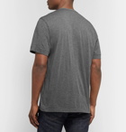 James Perse - Mélange Cotton and Cashmere-Blend Henley T-Shirt - Dark gray