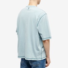 AMI Paris Men's Fade Out Tonal Heart Logo Oversized T-Shirt in Aquamarine