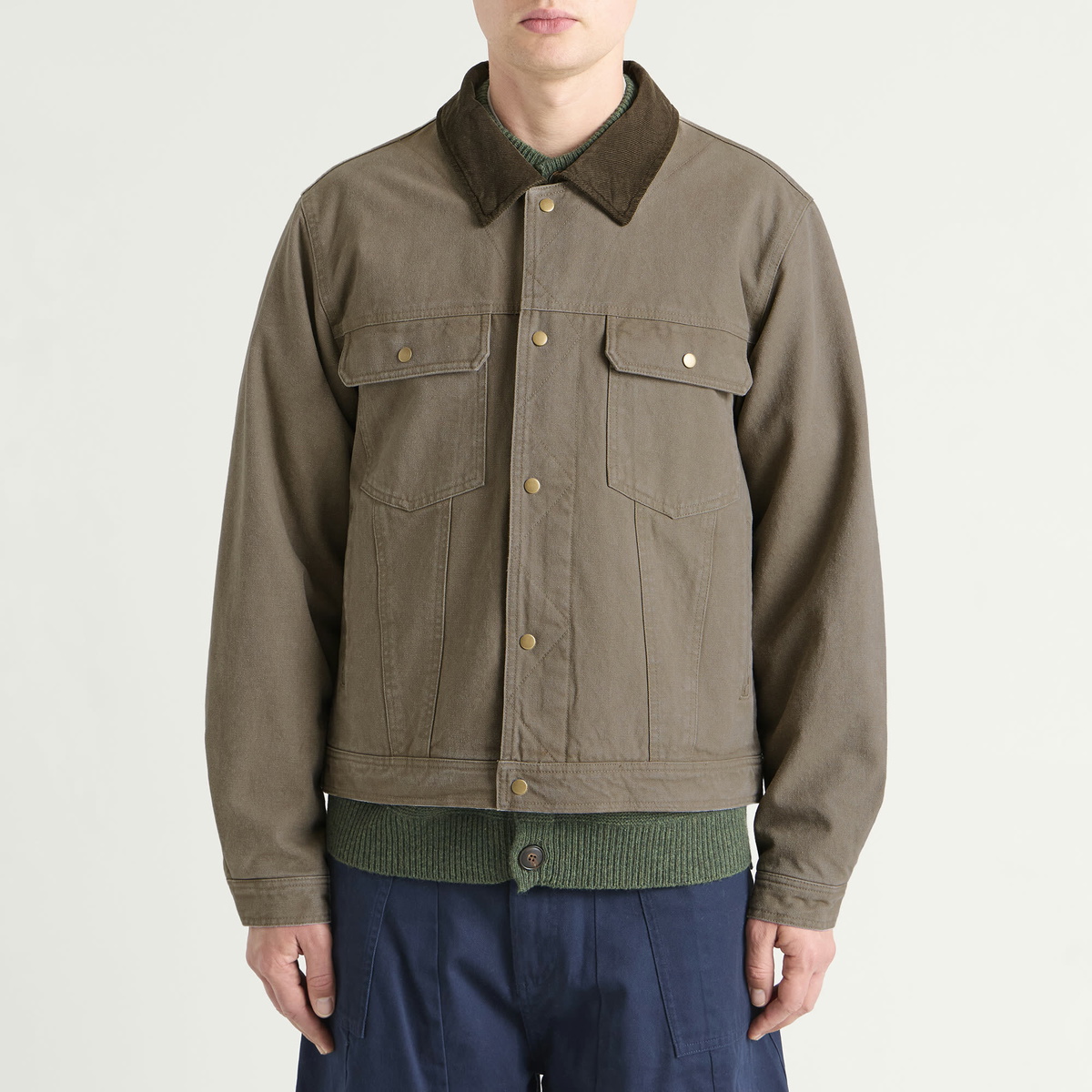 FrizmWORKS Men's Heavy Canvas Storm Trucker Jacket in Mud