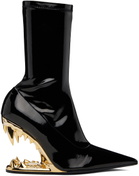 GCDS Black Morso Vinyl Boots