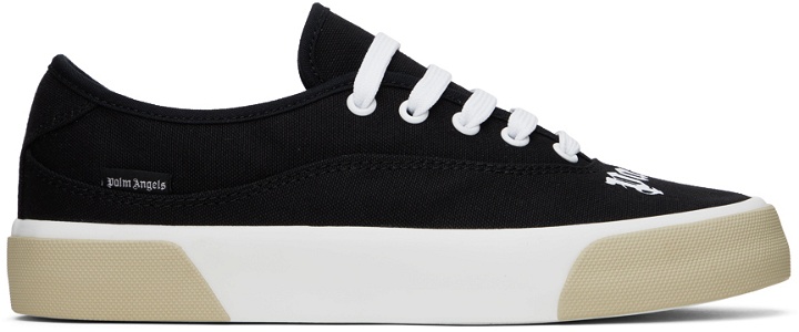 Photo: Palm Angels Black Logo Skaters Sneakers