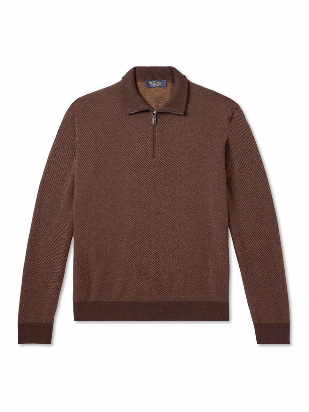 Photo: Loro Piana - Roadster Cashmere Half-Zip Sweater - Brown