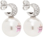 JIWINAIA Silver & White 'Yours Truly' Bubble Earrings