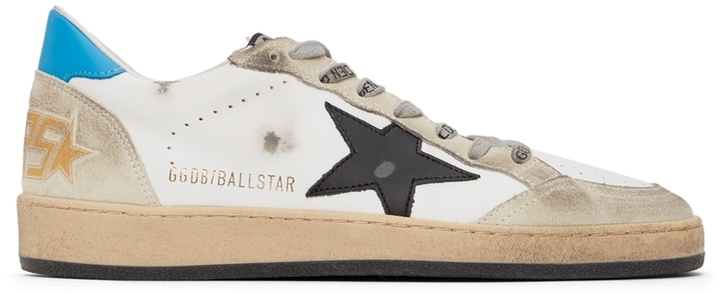 Photo: Golden Goose White & Blue Ball Star Sneakers