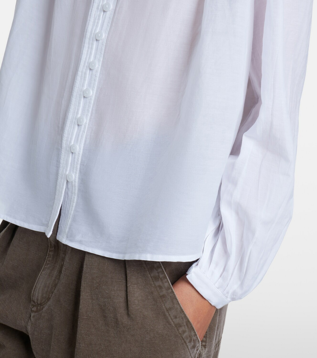 Marant Etoile Christa ruffled cotton-blend blouse