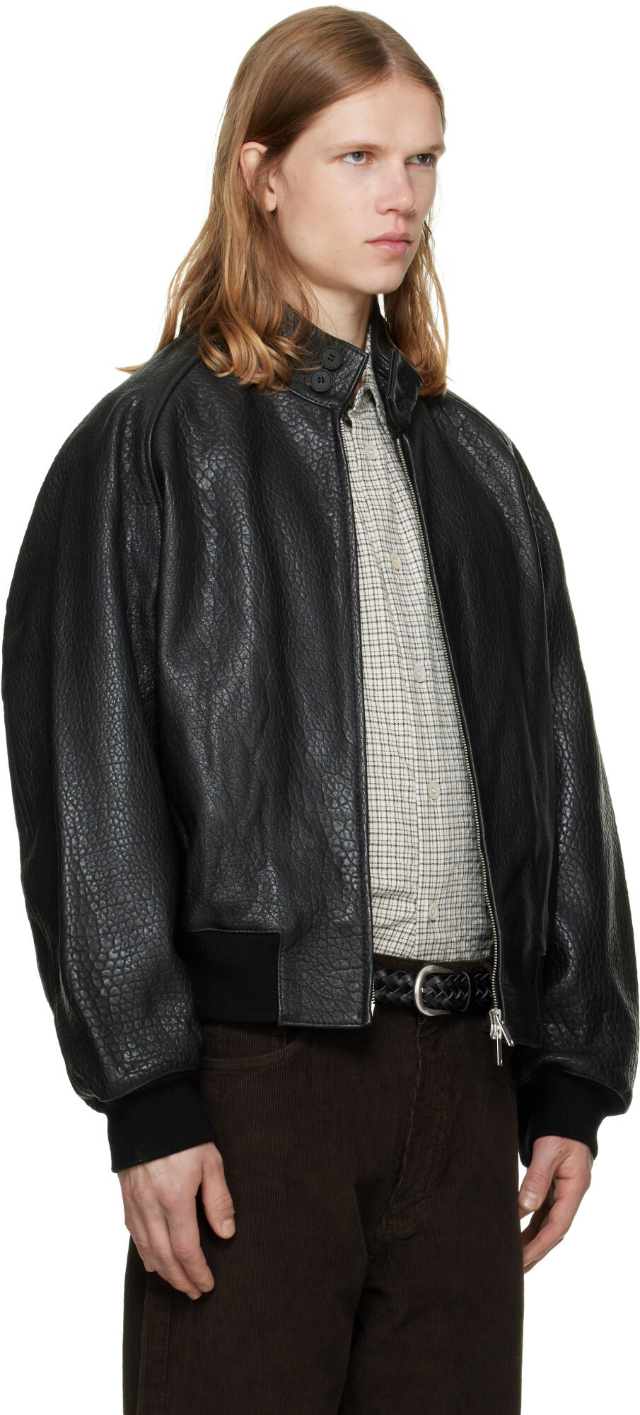Studio Nicholson Black Over Leather Jacket