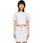 Champion Reverse Weave White Cropped Logo T-Shirt