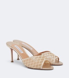 Aquazzura Lumiere embellished mesh mules