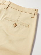 SAINT LAURENT - Slim-Fit Pleated Cotton-Blend Twill Chinos - Neutrals