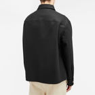 Jil Sander Men's Melton Wool Zip Overshirt in Black