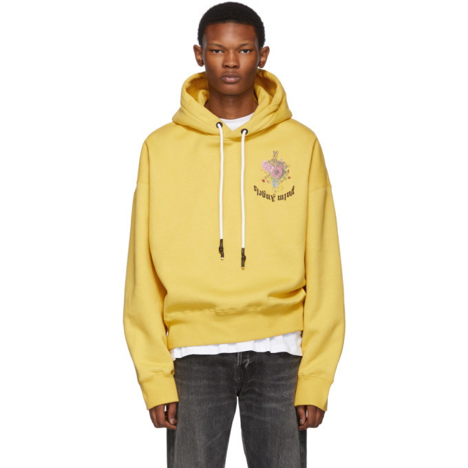 Photo: Palm Angels Yellow Flowers Cropped Hoodie