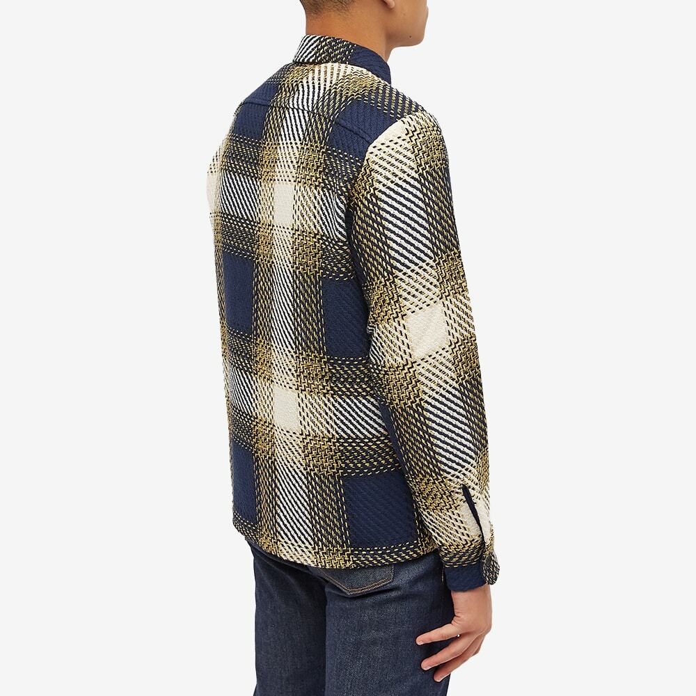 Wax London Men's Whiting Overshirt Ombre Check in Navy/Khaki Wax