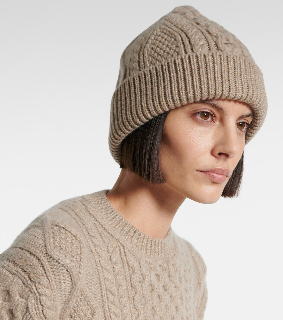 Loro Piana Cable-knit cashmere beanie