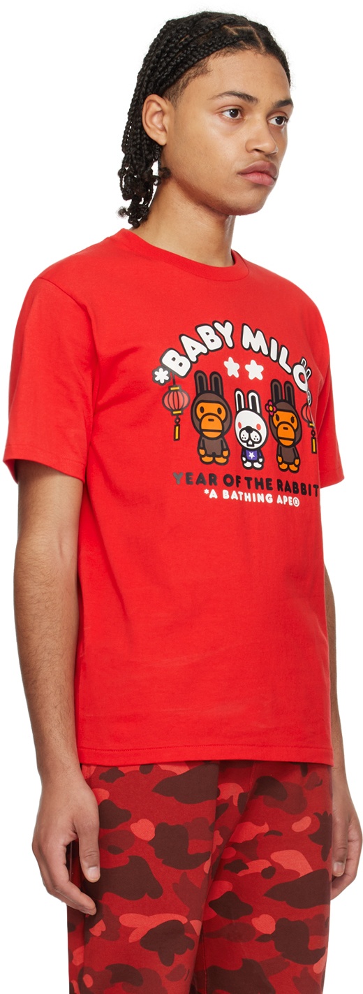 BAPE Red Baby Milo T-Shirt A Bathing Ape