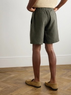De Bonne Facture - Lounge Straight-Leg Linen Drawstring Shorts - Green