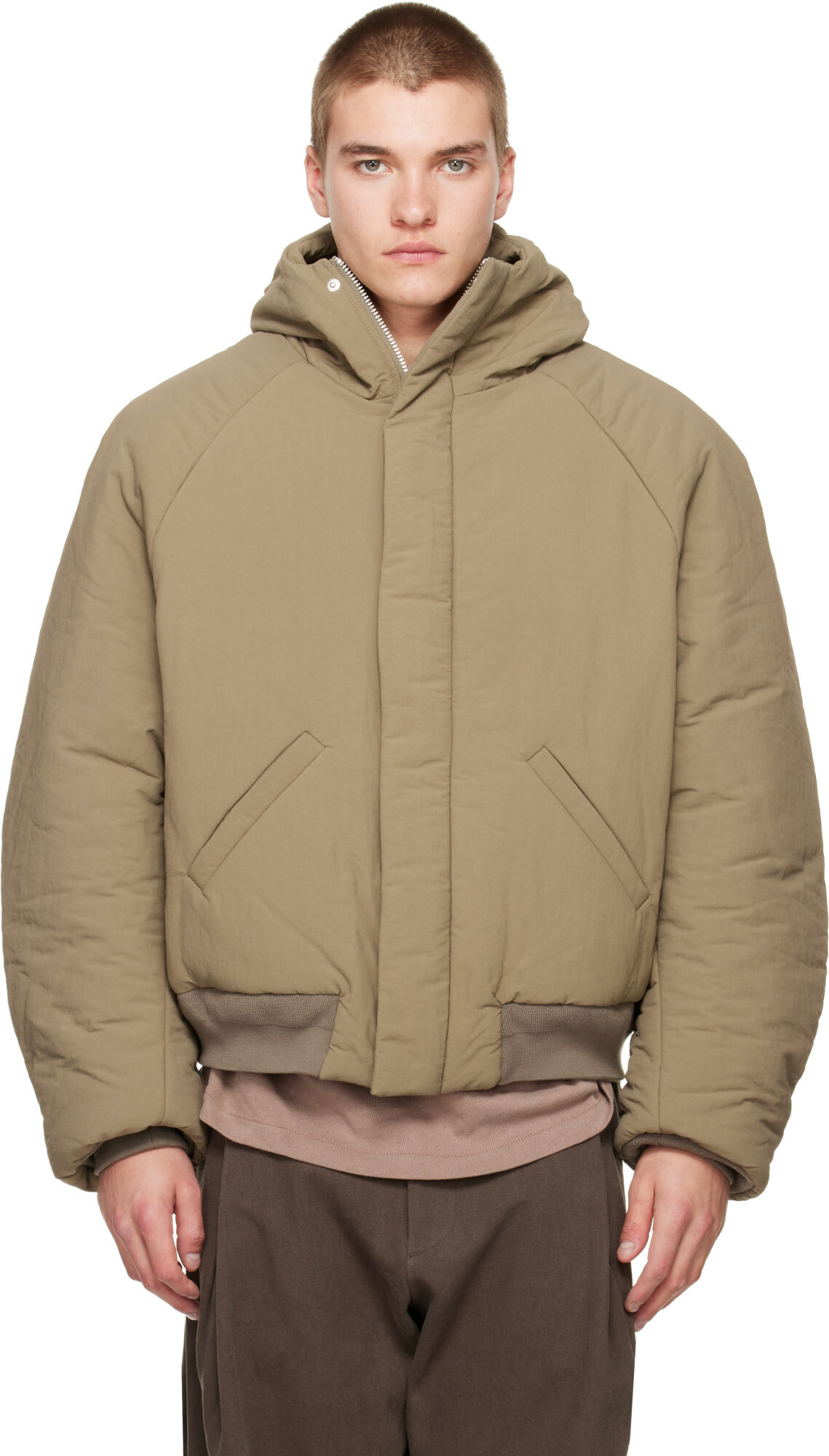 Seventh Beige Orb Puffer Coat