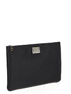 Dolce & Gabbana Grainy Leather And Nylon Pouch