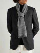 TOM FORD - Frayed Puppytooth Wool Scarf