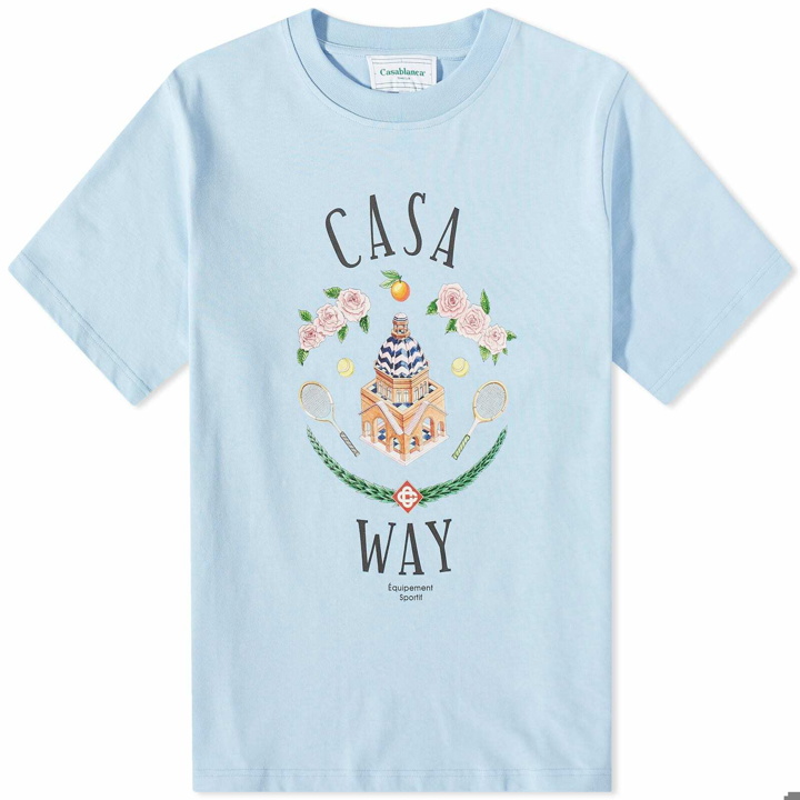 Photo: Casablanca Men's Casa Way T-Shirt in Pale Blue