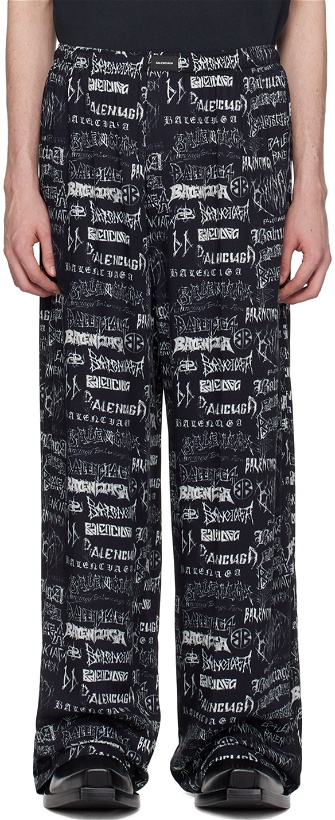 Photo: Balenciaga Black Printed Trousers
