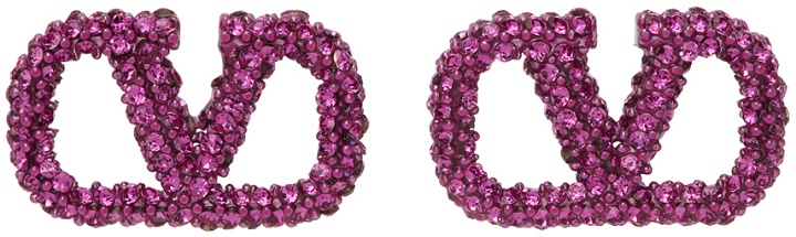 Photo: Valentino Garavani Pink Crystal VLogo Earrings