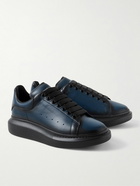 Alexander McQueen - Exaggerated-Sole Leather Sneakers - Blue