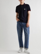 Moncler - Logo-Appliquéd Cotton-Piqué Polo Shirt - Blue
