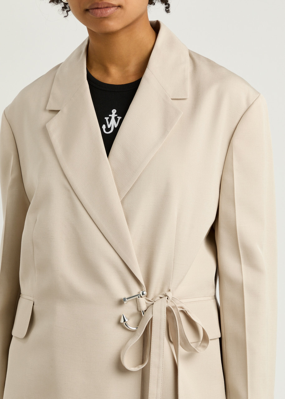 JW Anderson Logo Wrap Blazer Beige JW Anderson