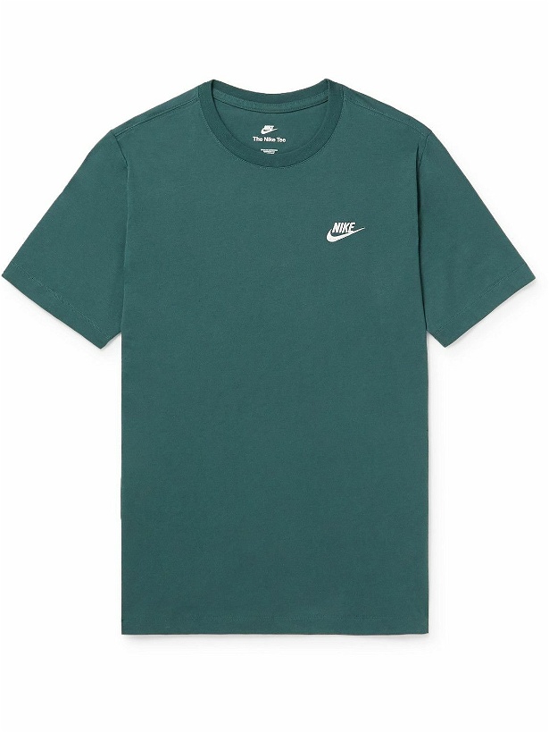 Photo: Nike - NSW Logo-Embroidered Cotton-Jersey T-Shirt - Green