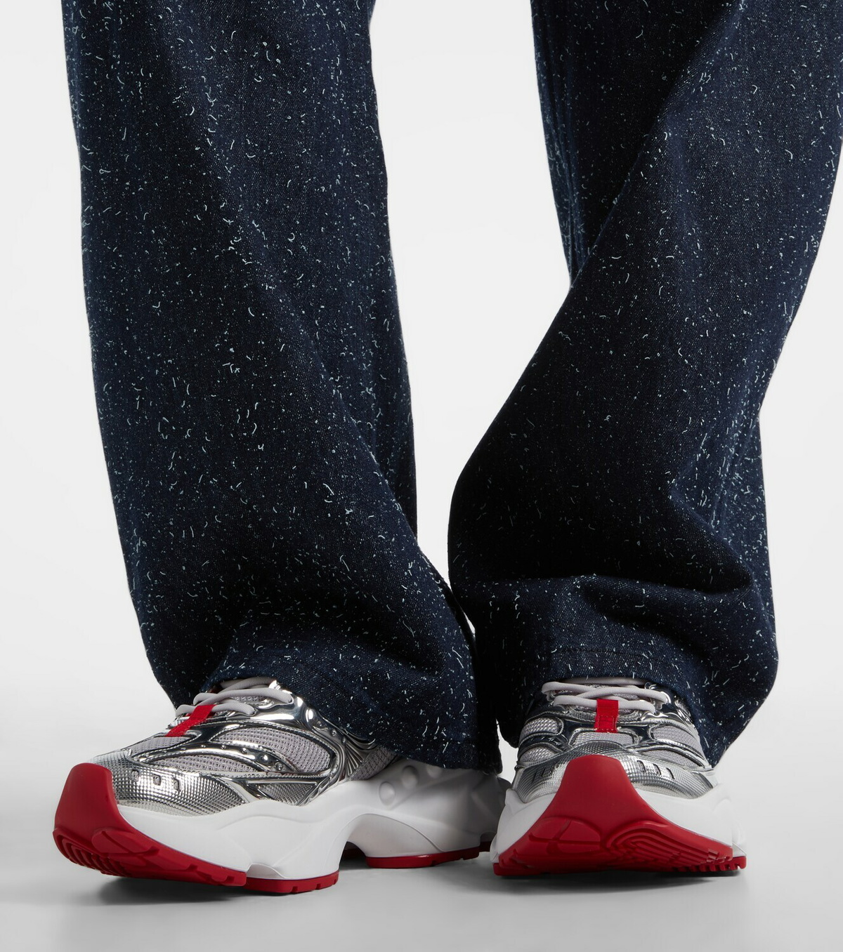 Christian Louboutin So Flo leather-trimmed sneakers