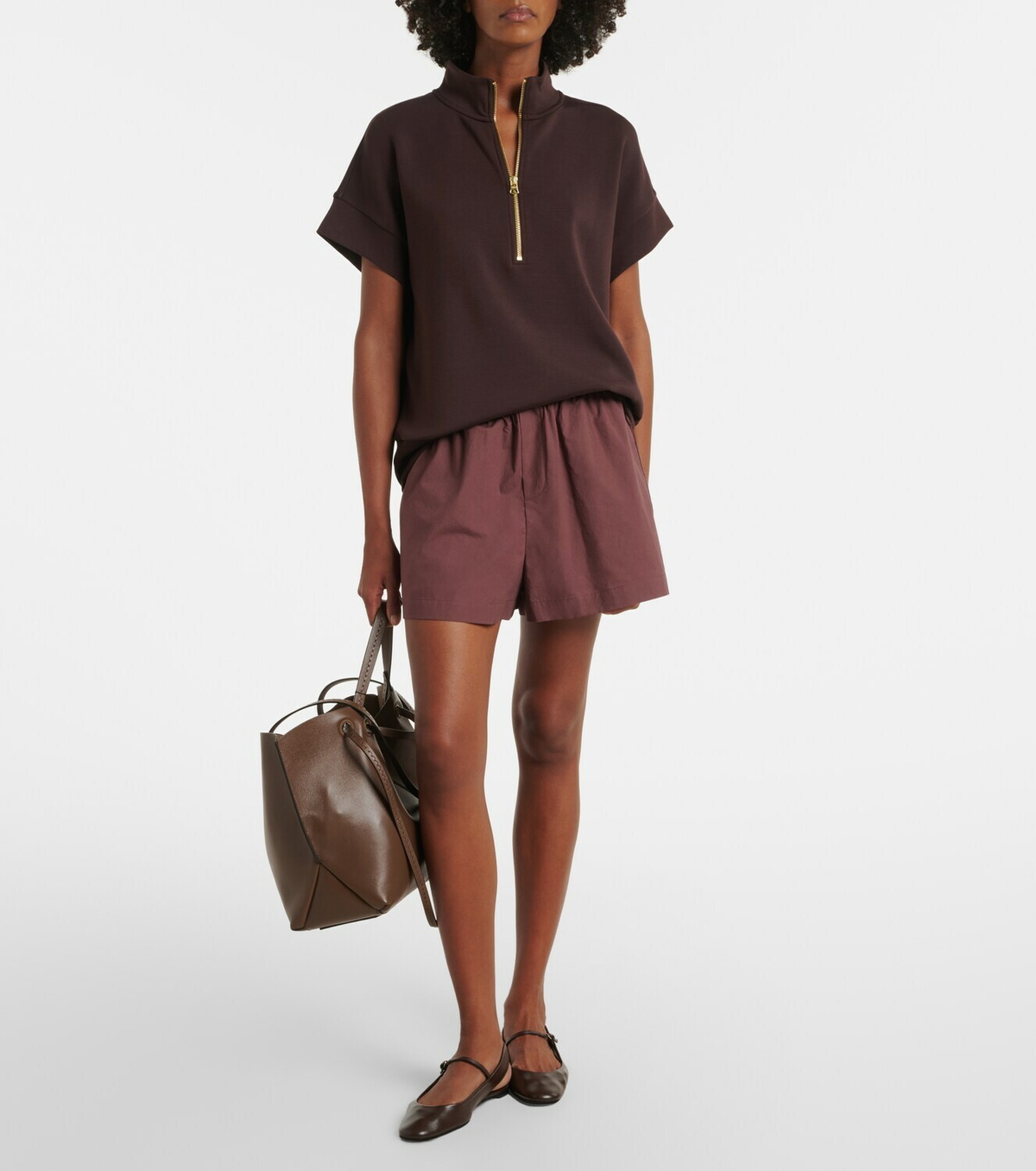 Varley Morales cotton poplin shorts