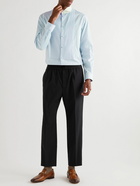 GUCCI - Two-Tone Pleated Cotton-Poplin Shirt - Blue