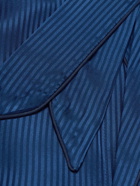 Derek Rose - Woburn Striped Silk-Satin Robe - Blue