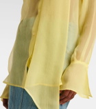 Nina Ricci Sheer tie-neck silk chiffon blouse