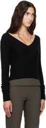 Baserange Black Tier V-Neck Sweater