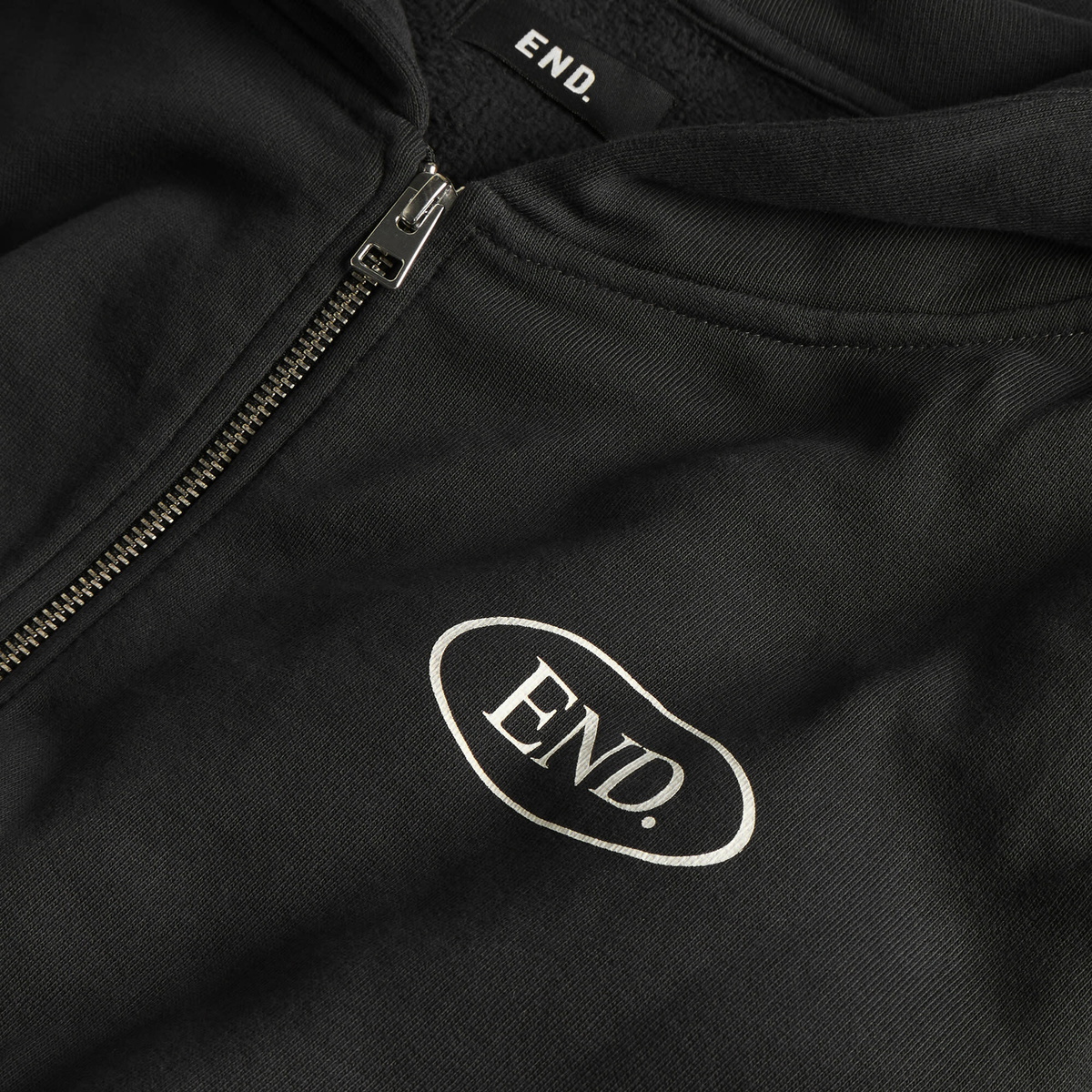 END. Underline Zip Hoodie in Cinder Black
