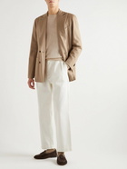 Saman Amel - Slim-Fit Double-Breasted Camel Hair Blazer - Brown