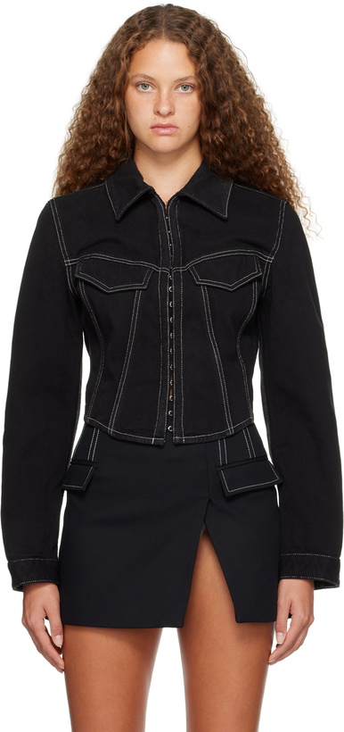 Photo: Dion Lee Black Garment-Dyed Denim Jacket