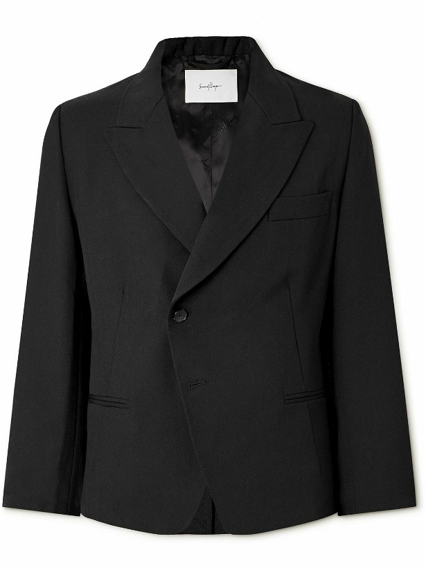 Photo: SECOND / LAYER - Maestro Double-Breasted Wool Blazer - Black
