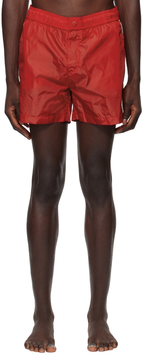 Photo: Moncler Red Patch Swim Shorts