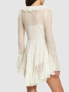 PHILOSOPHY DI LORENZO SERAFINI Lace Ruffled Mini Dress