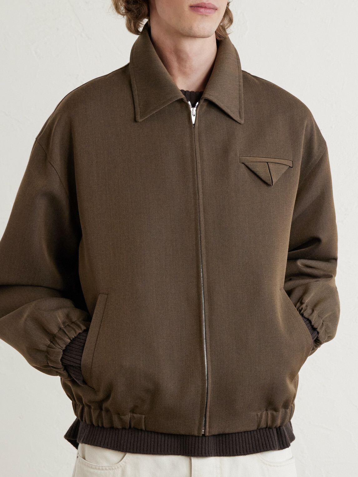 Bottega Veneta - Wool-Twill Blouson Jacket - Brown