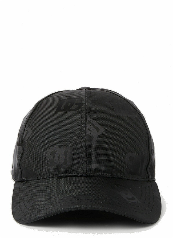 Photo: Logo Print Baseball Cap in Black