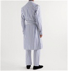 Paul Stuart - Striped Cotton-Poplin Pyjama Trousers - Blue