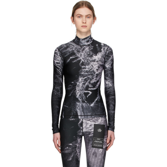 S.R. STUDIO. LA. CA. Black Fern Fitted Turtleneck